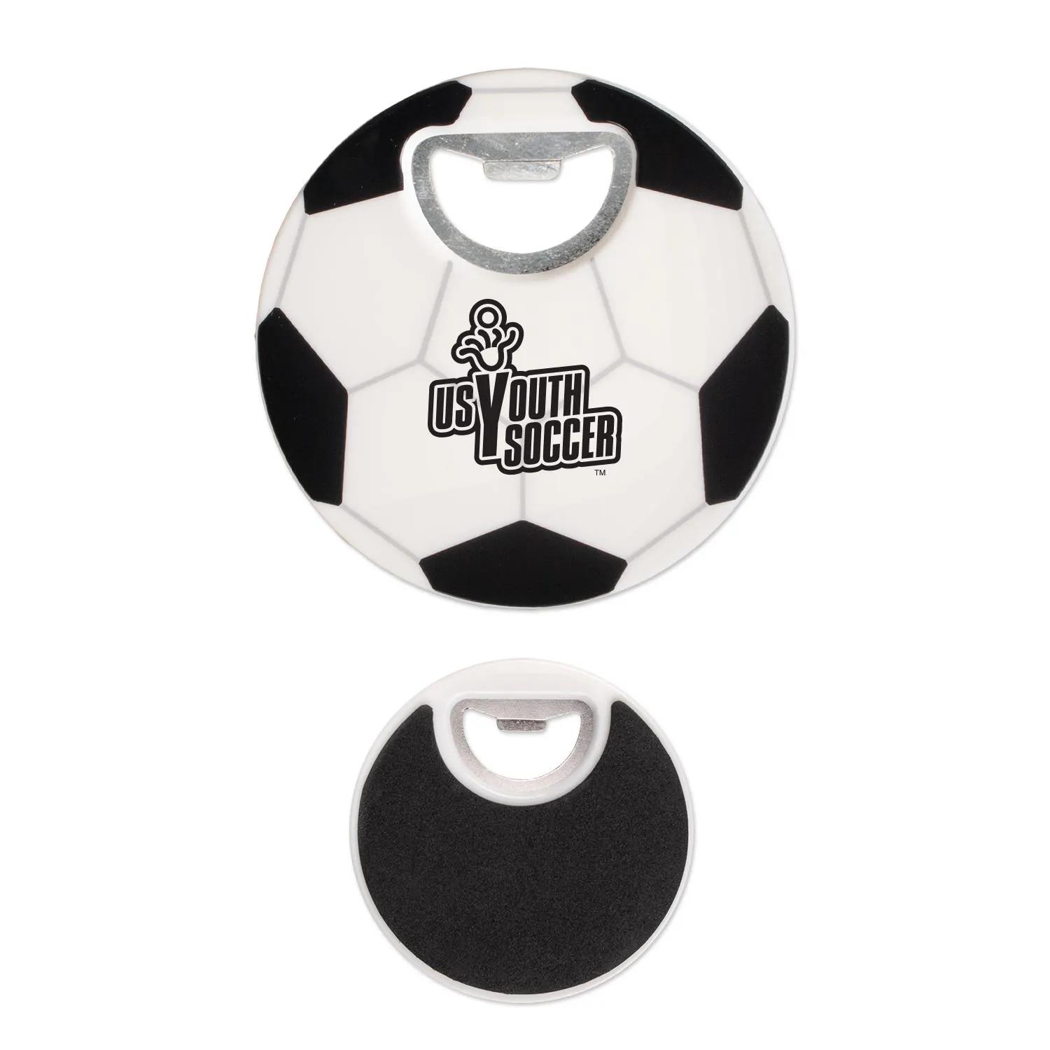 Soccer Coaster Bottle Opener Silicone Dual Function