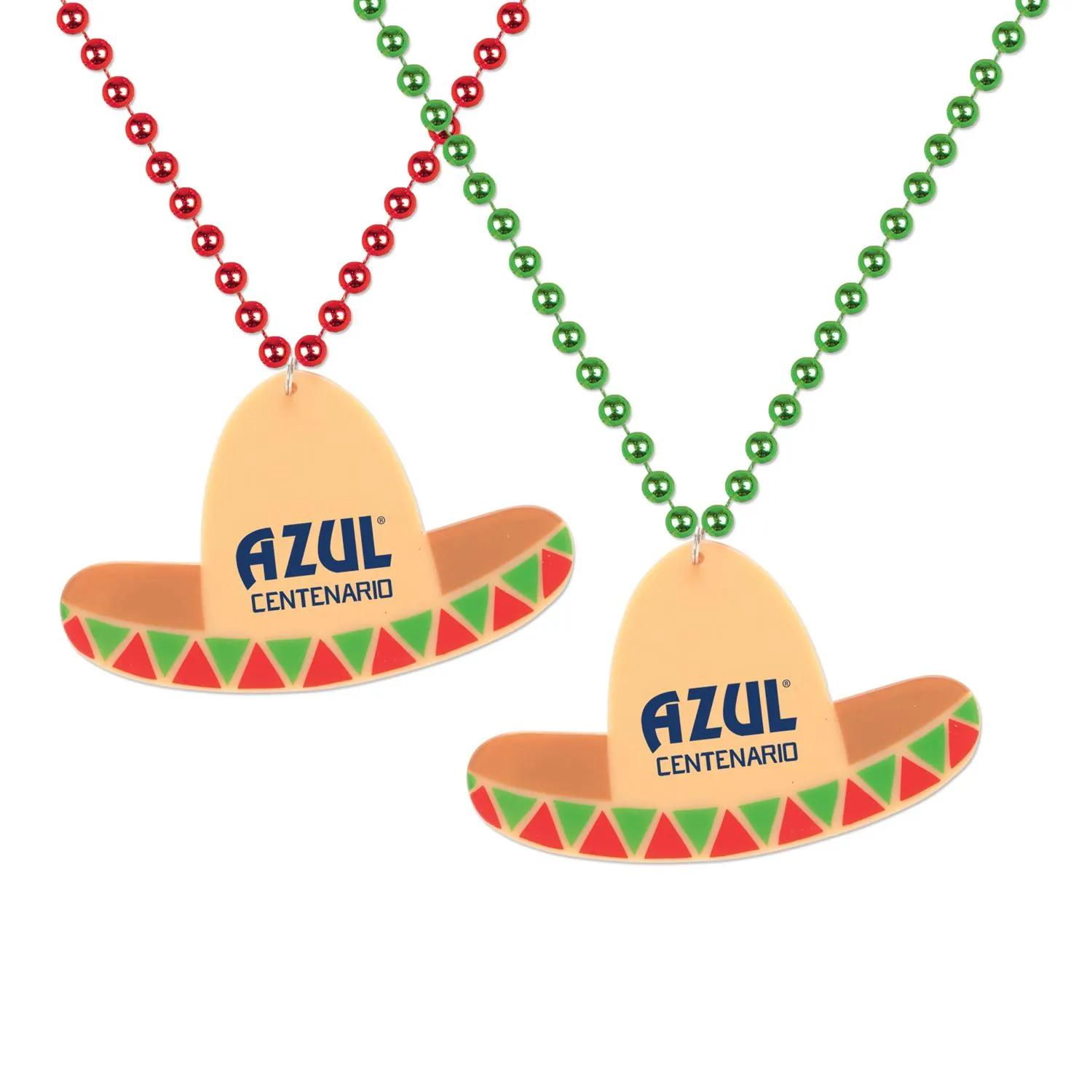Sombrero Medallion Beads Silicone Red Green Fiesta