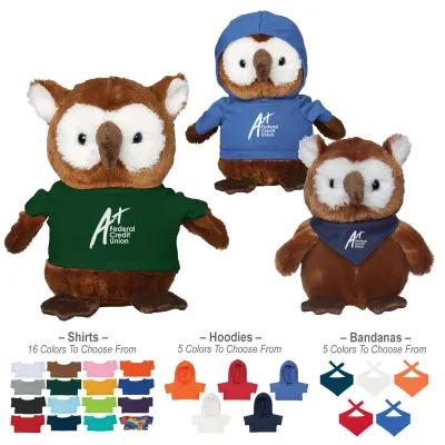 Plush Owl Customizable with Shirt - 6 in