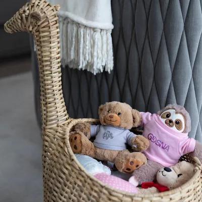 Plush Sloth with Customizable Shirt - 6 in - promotional product with custom logo