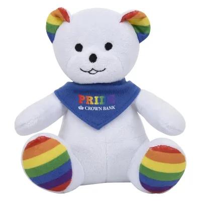 Rainbow Plush Bear with Customizable Clothing - 6 in - product view 5