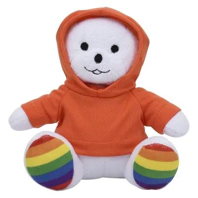 Rainbow Plush Bear with Customizable Clothing - 6 in - product view 7