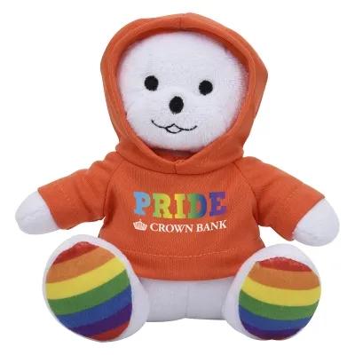 Rainbow Plush Bear with Customizable Clothing - 6 in - product view 8