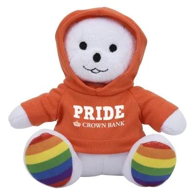 Rainbow Plush Bear with Customizable Clothing - 6 in - product view 9