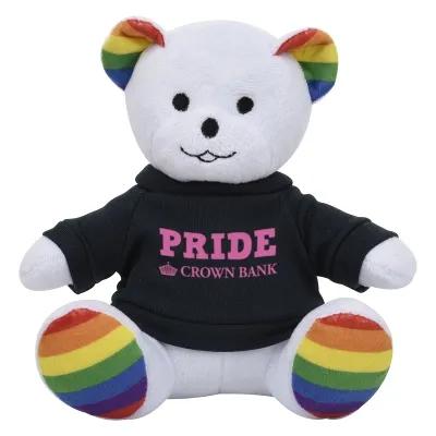Rainbow Plush Bear with Customizable Clothing - 6 in - product view 12