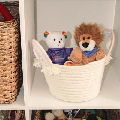Rainbow Plush Bear with Customizable Clothing - 6 in - product view 13