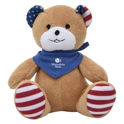 Patriotic Plush Bear with Customizable Clothing - 6 in - product view 8