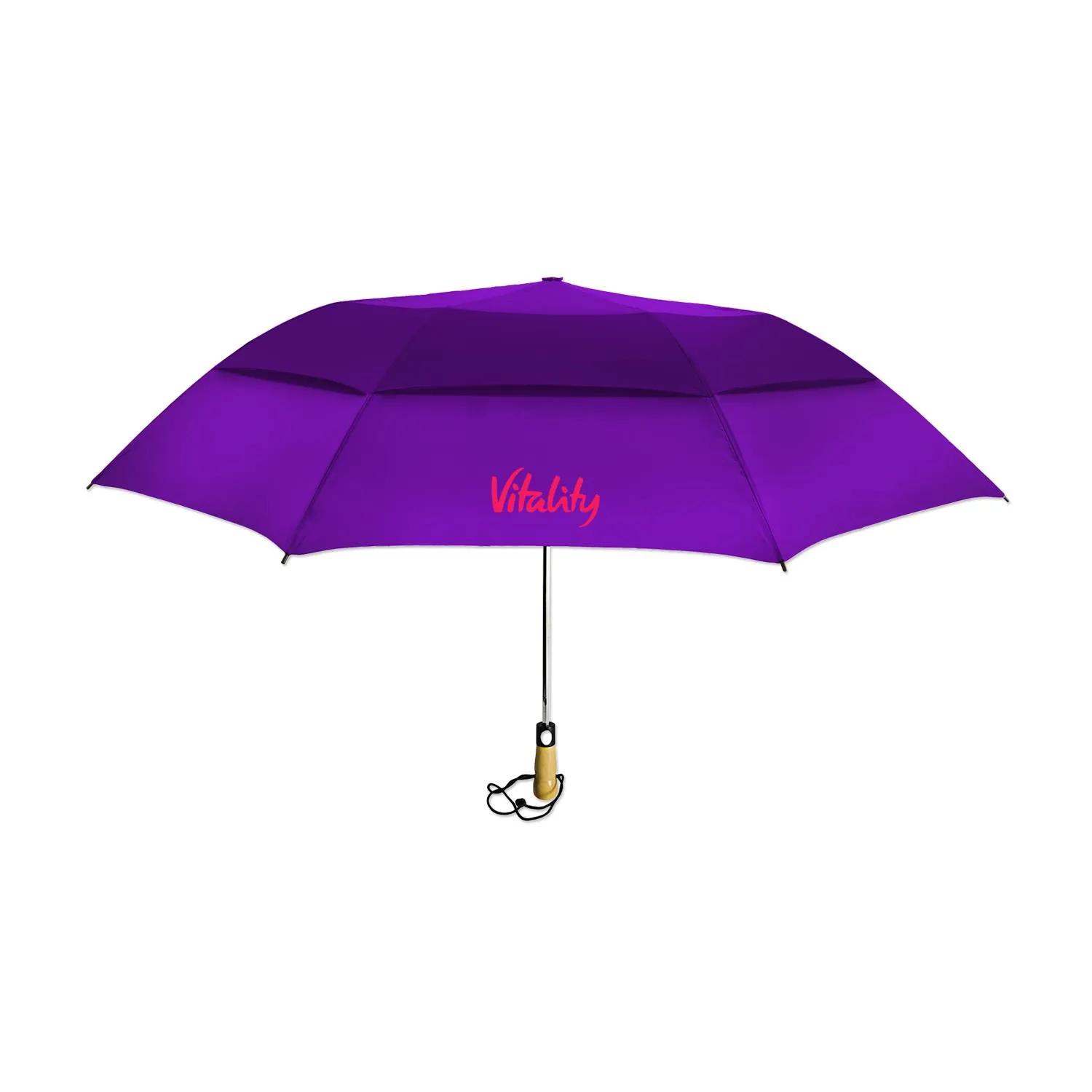 Compact Umbrella Vented Polyester Folding Golf Size - 58 in - product view 8