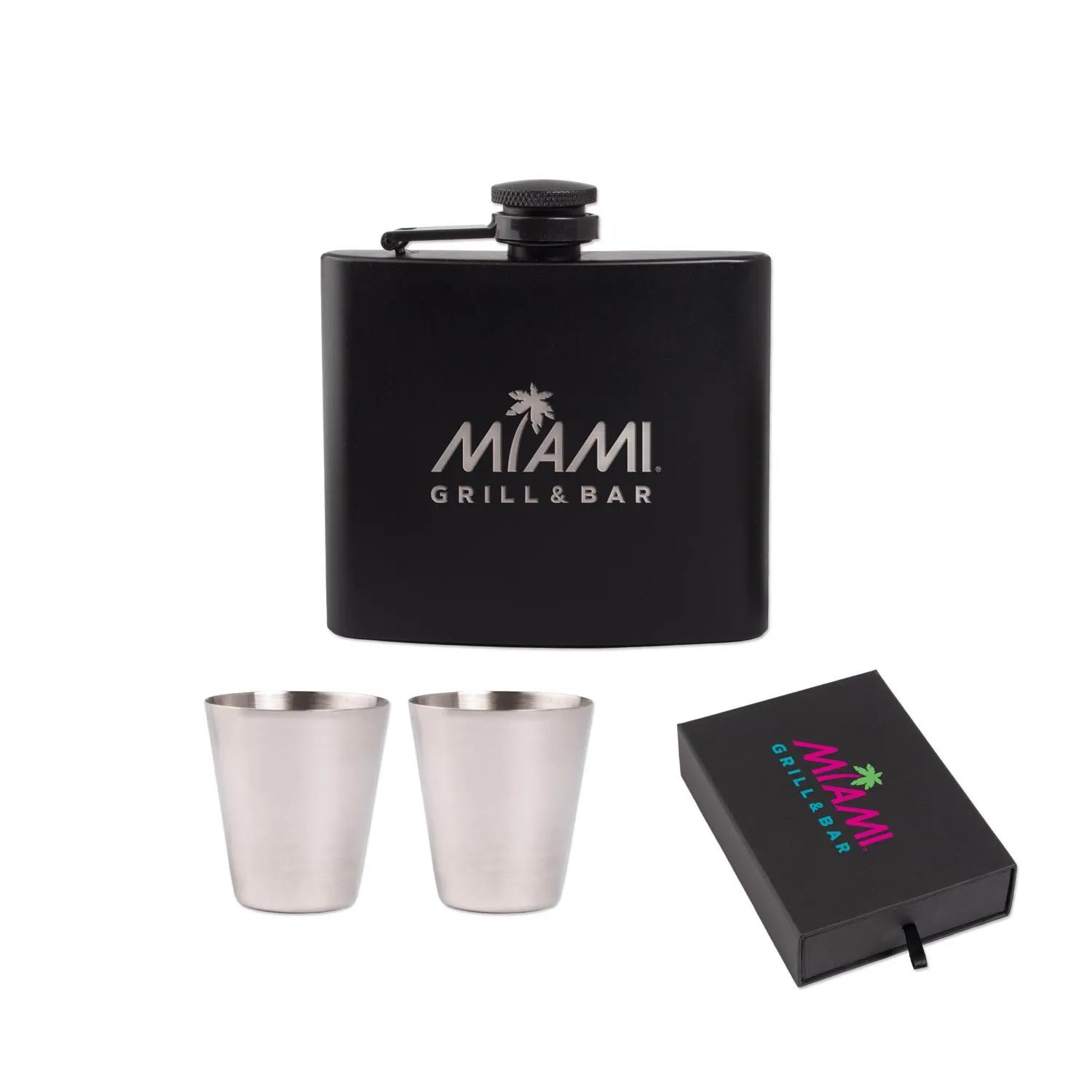 Flask Gift Set Stainless Steel with Shot Glass Duncan - product view 2