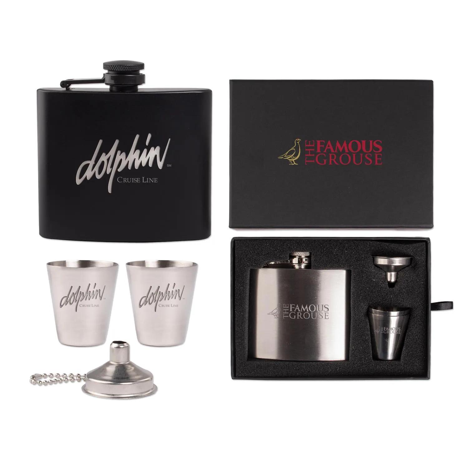 Flask Gift Set Stainless Steel Shot Glass Funnel Kenzie