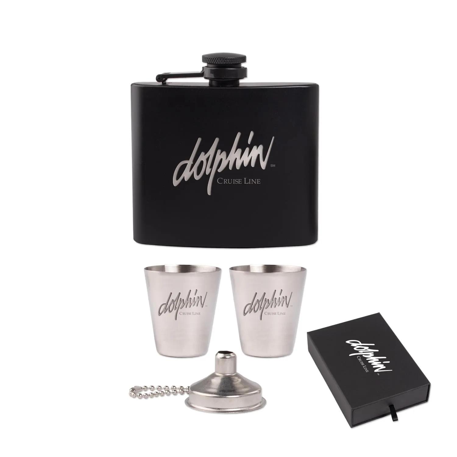Flask Gift Set Stainless Steel Shot Glass Funnel Kenzie - product view 2