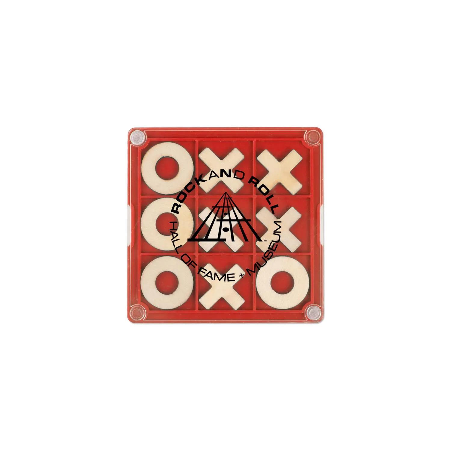 Tic Tac Toe Game Plastic Wooden Pieces Felt Backing - product view 3