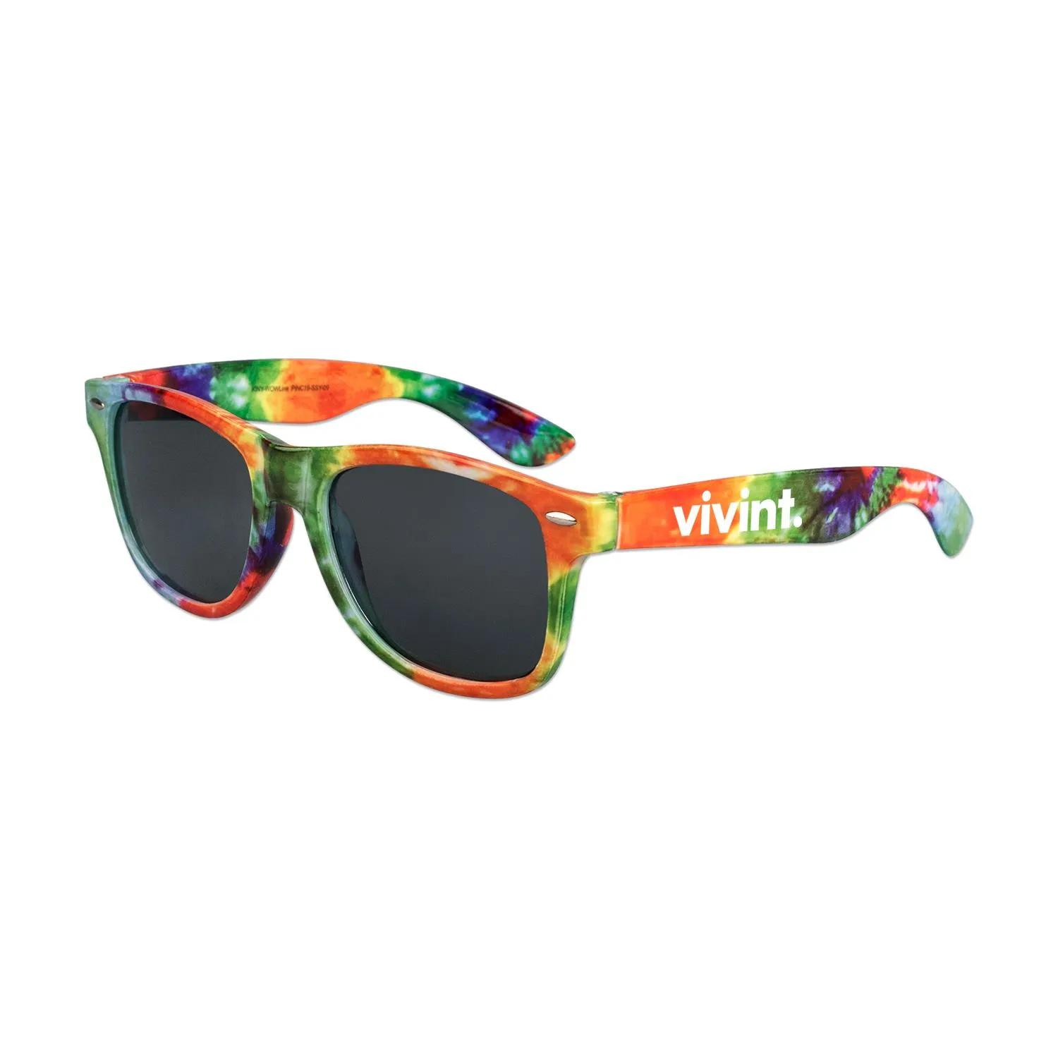 Sunglasses Tie Dye Pattern Wheat Straw Frame Custom Logo