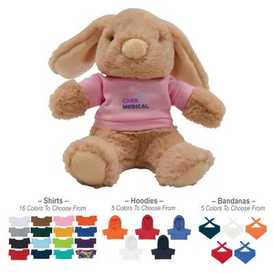 Lop Eared Plush Bunny with Customizable Clothing - 6 in