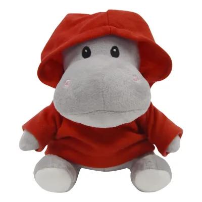 Plush Hippo with Customizable Clothing - 6 in - product view 2