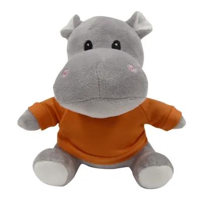 Plush Hippo with Customizable Clothing - 6 in - product view 3