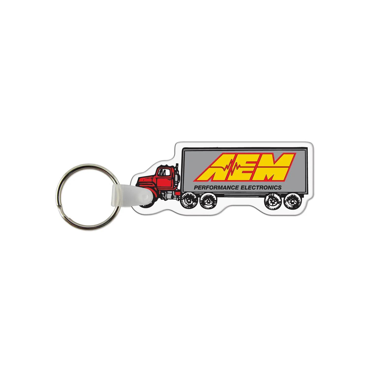 Tractor Trailer Keychain Vinyl USA Made Full Color - 3 in