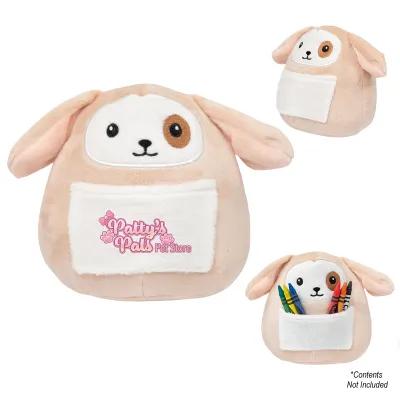 Plush Dog with Front Pouch Customization - 6 in