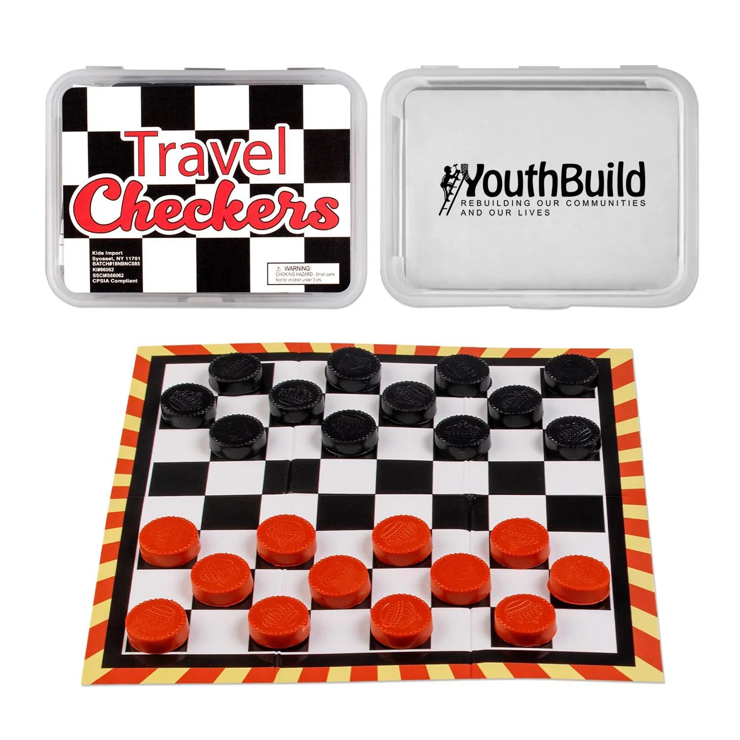 Travel Checkers Game Set Portable Silicone Case