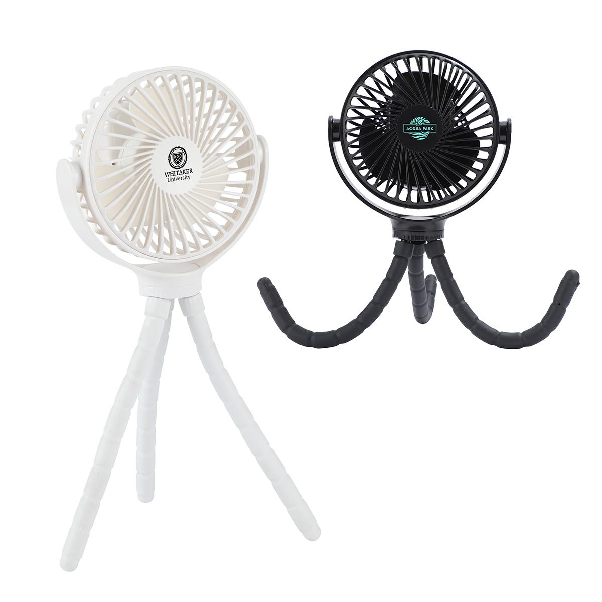 Twisty Rechargeable Portable Fan with Bendable Tripod Feet