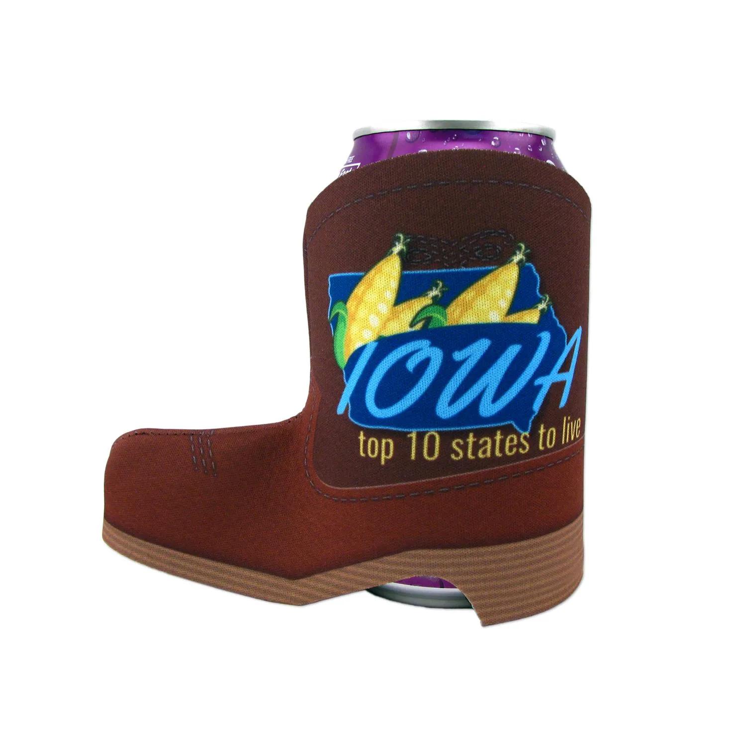 Cowboy Boot Shaped Koozie Dye Sub Full Color USA