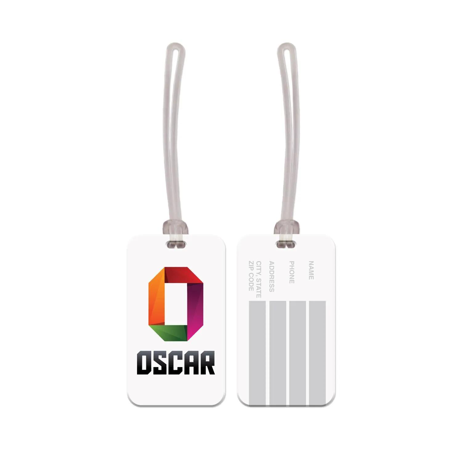 USA Made Rectangle Vinyl Luggage Tag - promotional product with custom logo