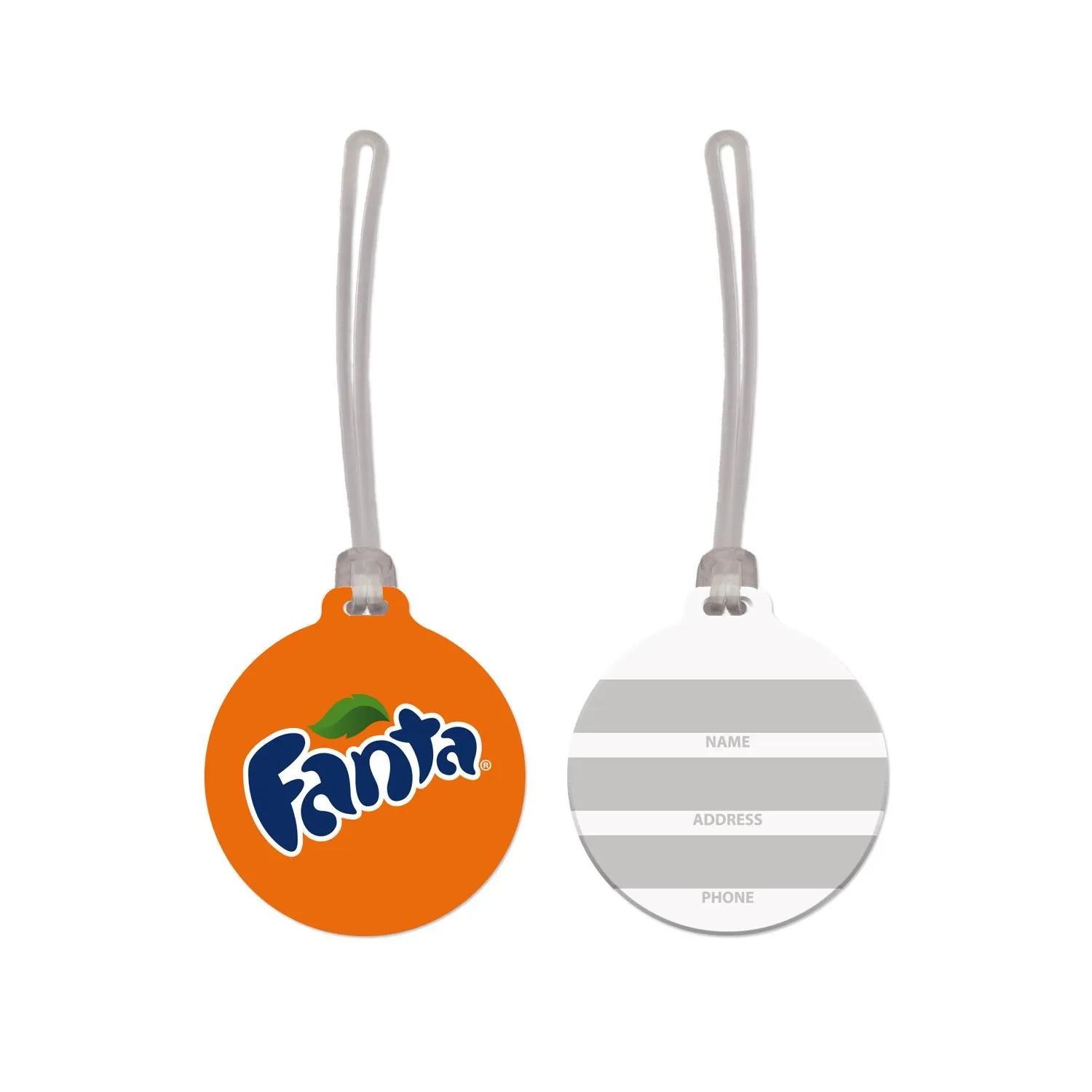 Round Luggage Tag Vinyl Full Color Print USA Made