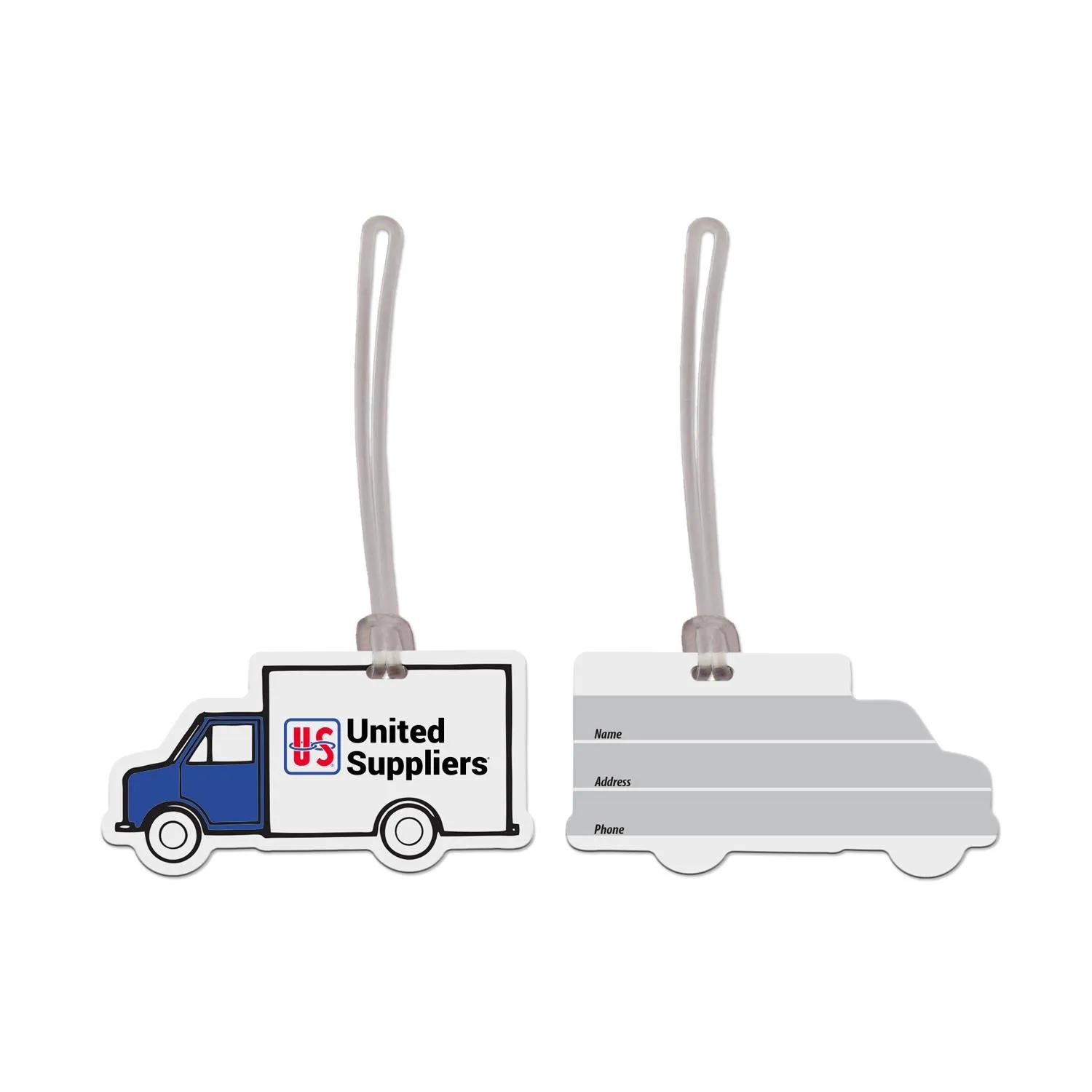 Truck Shaped Luggage Tag Vinyl USA Made Full Color