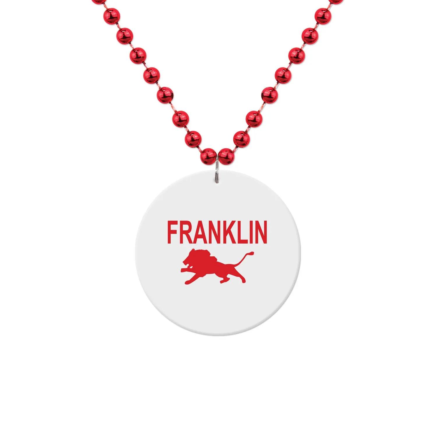 Medallion Beads White 7mm Colorful String Necklace - product view 3