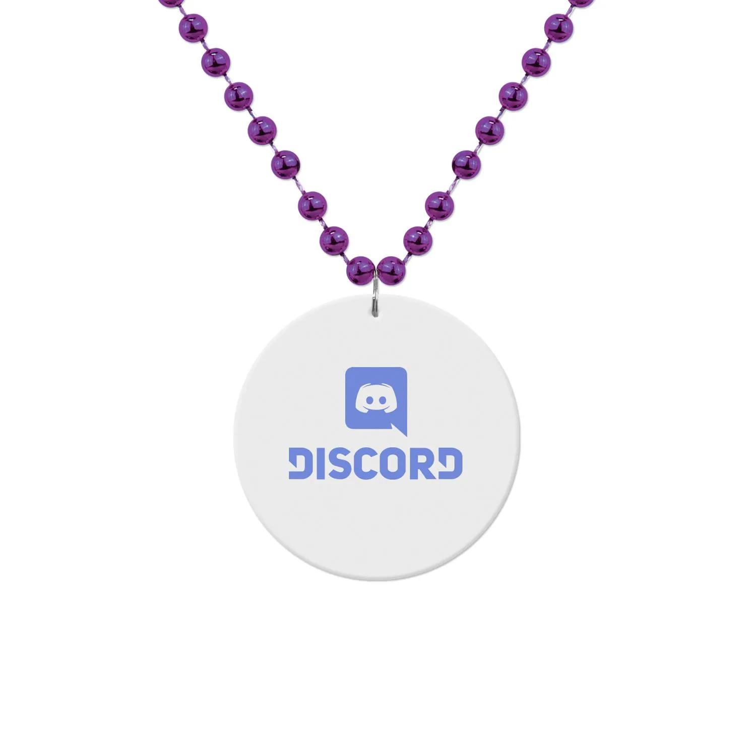 Medallion Beads White 7mm Colorful String Necklace - product view 6