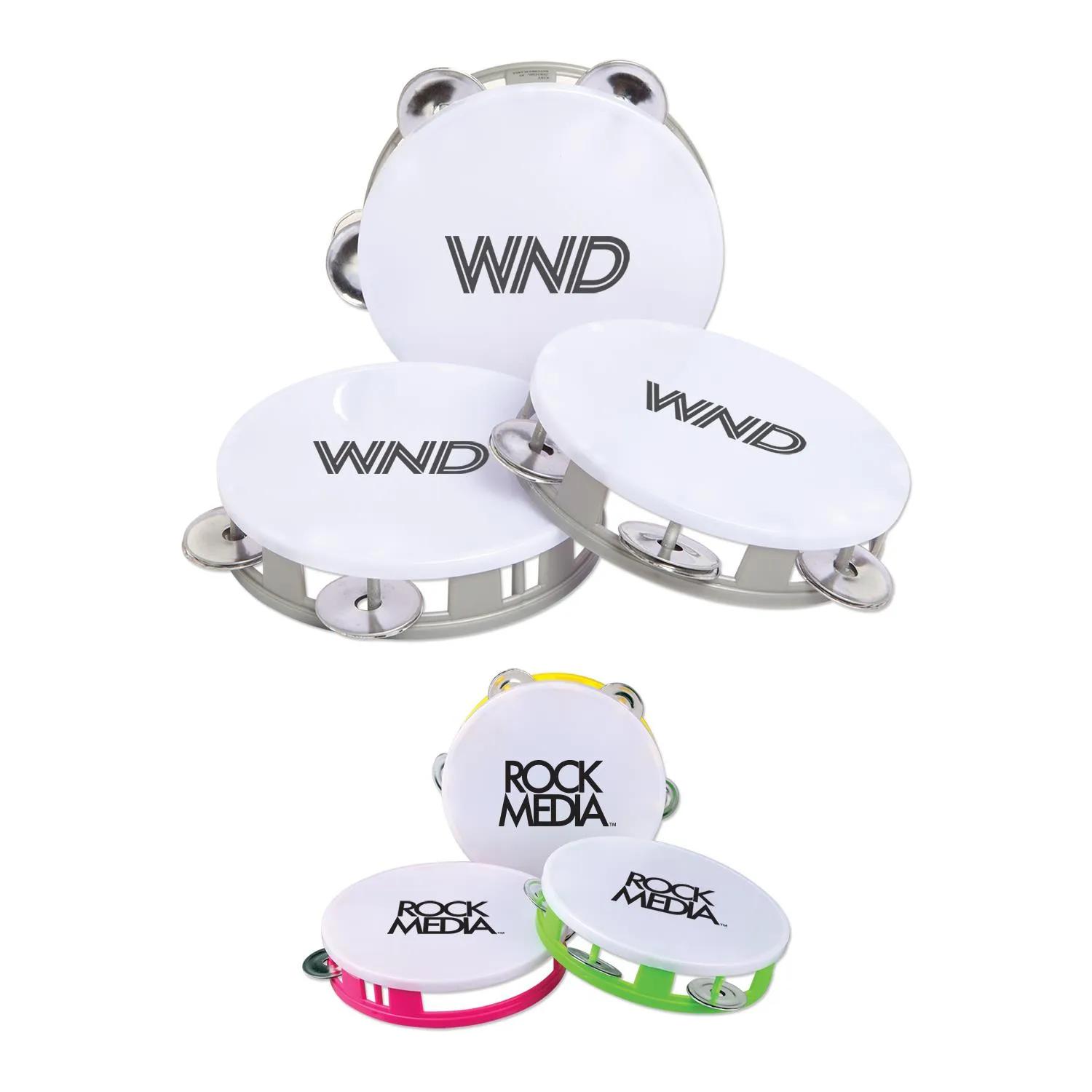 Tambourine White Musical Instrument Neon Colors