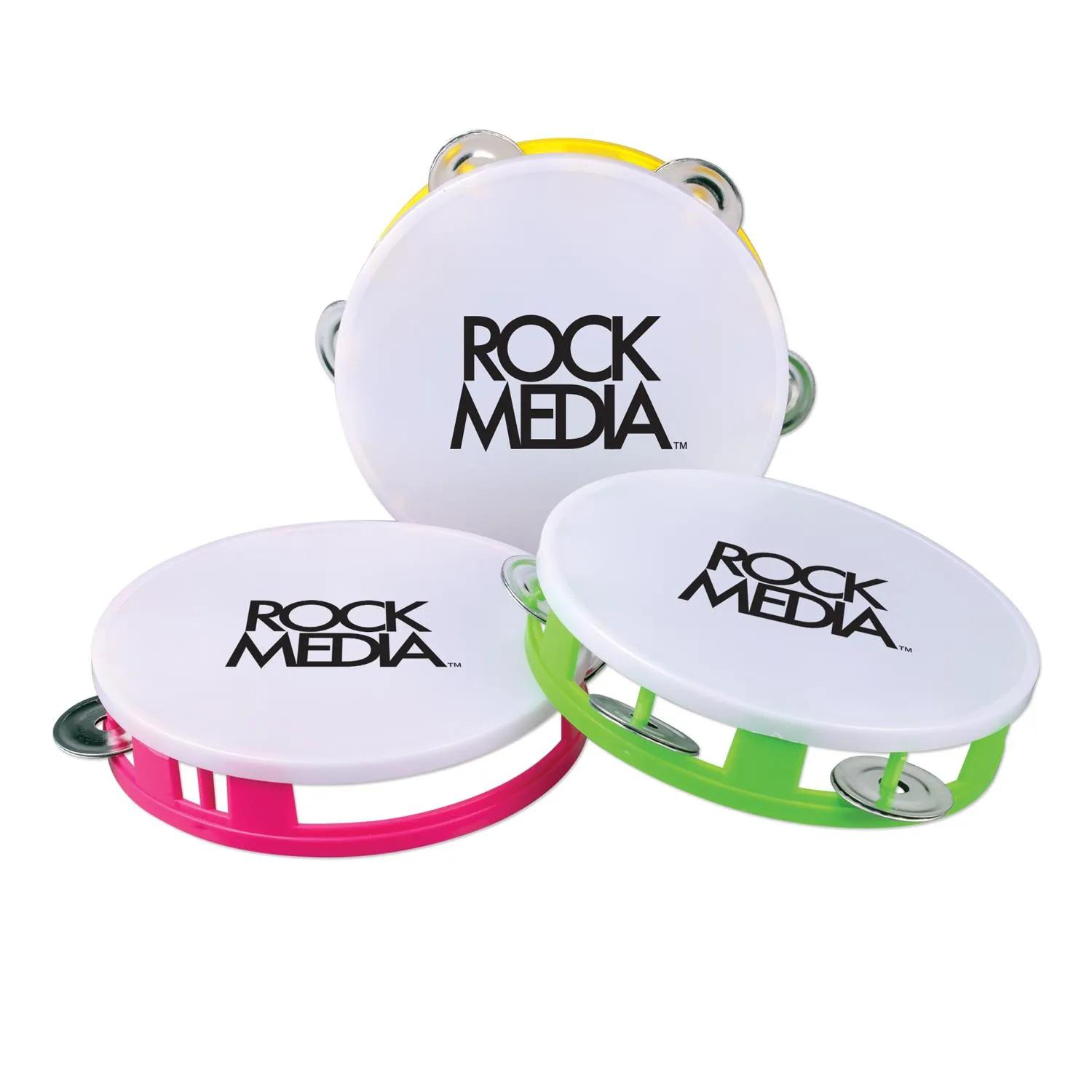 Tambourine White Musical Instrument Neon Colors - product view 2