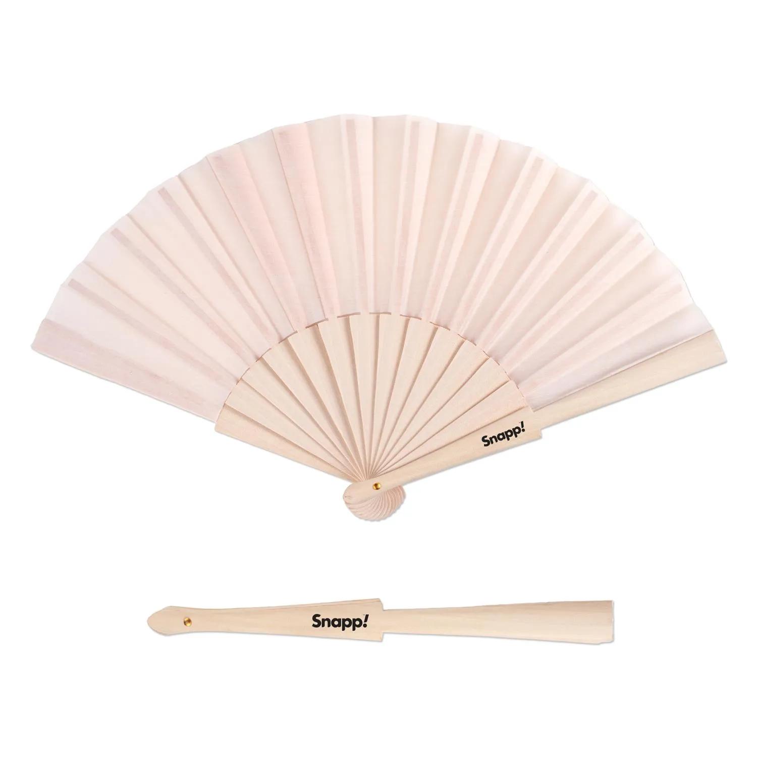Hand Fan Wood Accordion Foldout Portable Elegant - product view 2