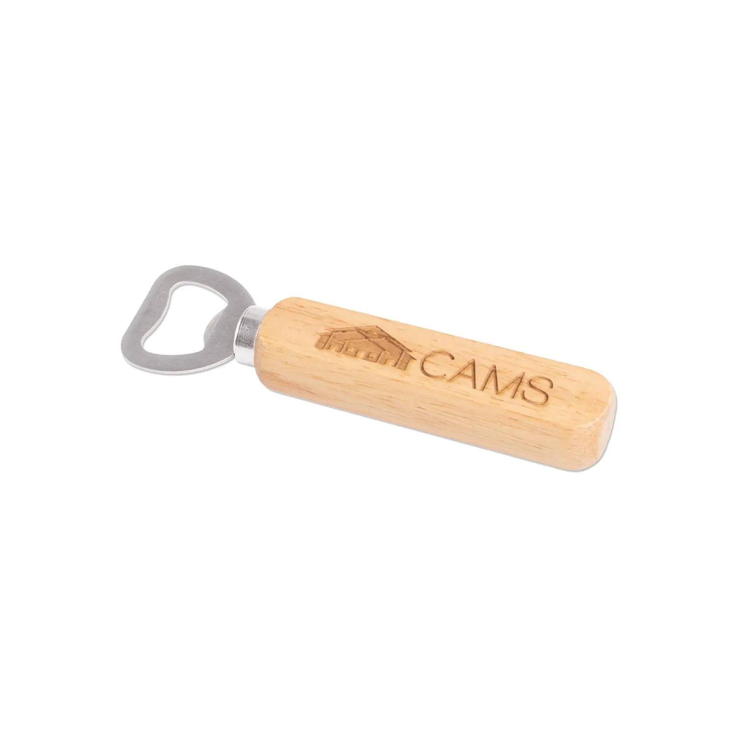 Bottle Opener Wooden Handle Stainless Steel Bar