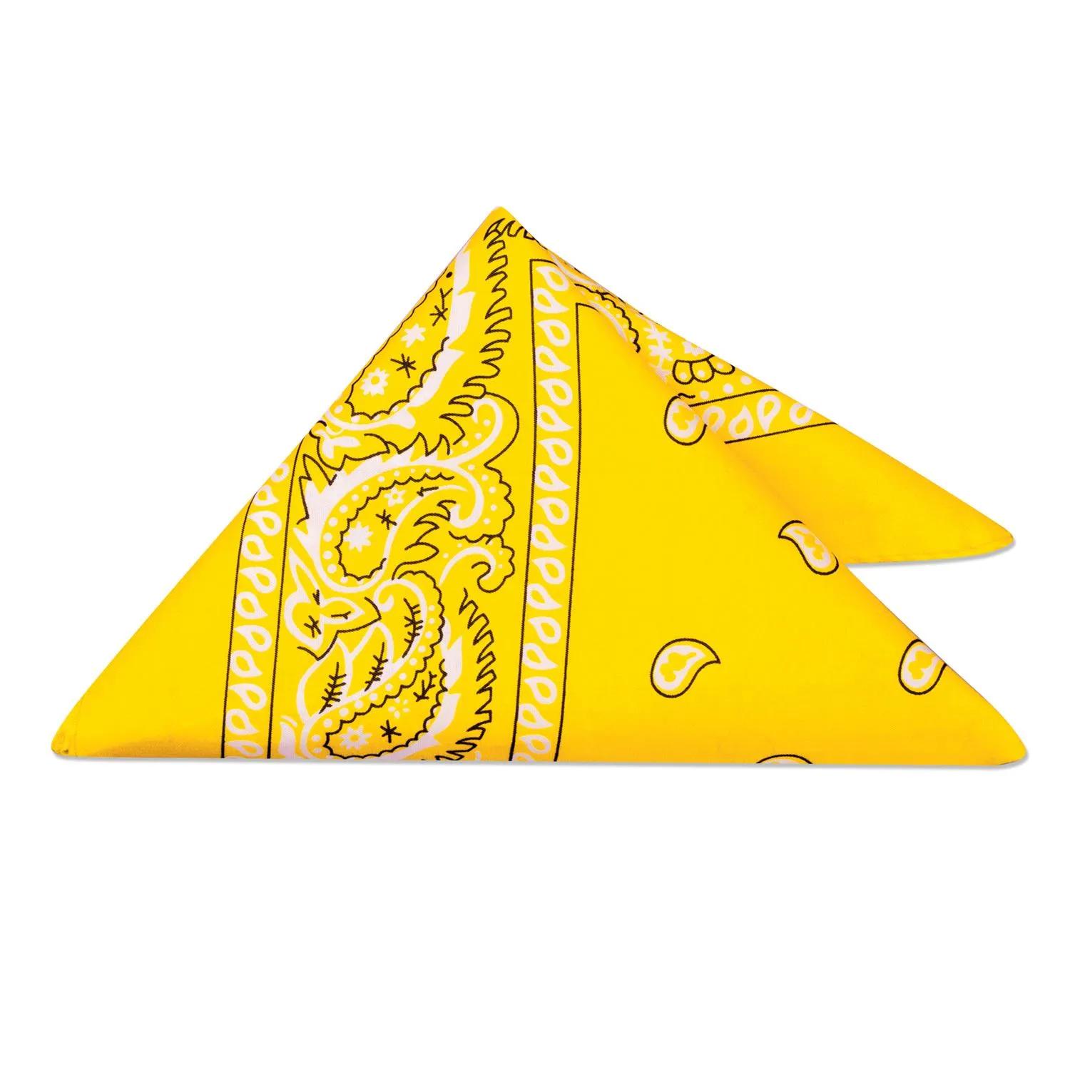Bandana Yellow Polyester Square Blank 12 Pack