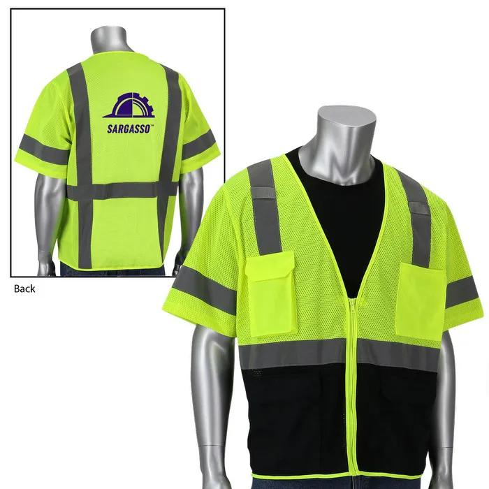 Class 3 Five Pocket Black Bottom Front Value Vest - product view 2