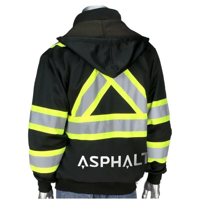 Two-Tone X-Back Full Zip Fleece Black Sweatshirt - product view 4