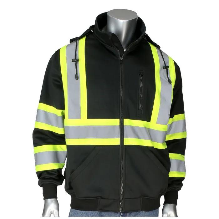 Two-Tone X-Back Full Zip Fleece Black Sweatshirt - product view 5