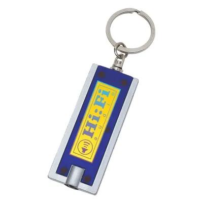 LED Keychain Rectangular with Push Button - 2.25 x 1 in