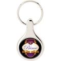 Round Keyring Chrome Finish Full Color Dome Vinyl - 1.31 in