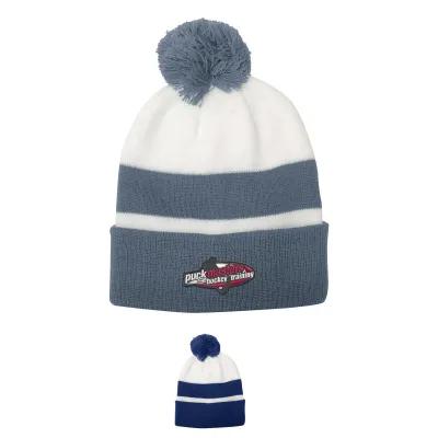 Beanie Campus Pom Acrylic Knit Hat (One Size Fits Most)