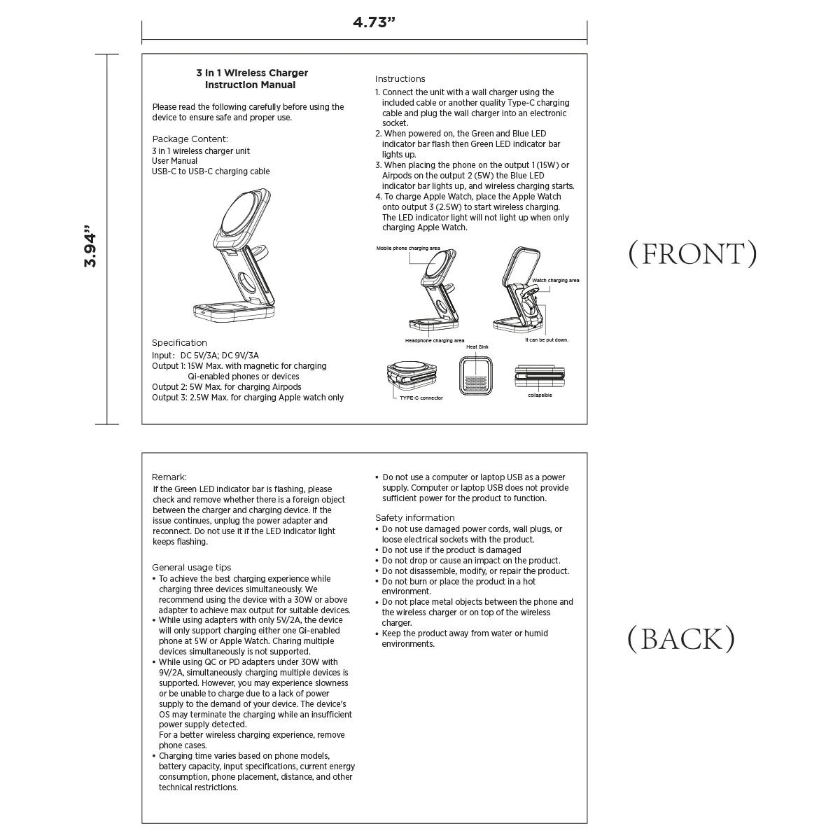 AMPSTATION 3-in-1 15W Wireless Charging Station - product view 18