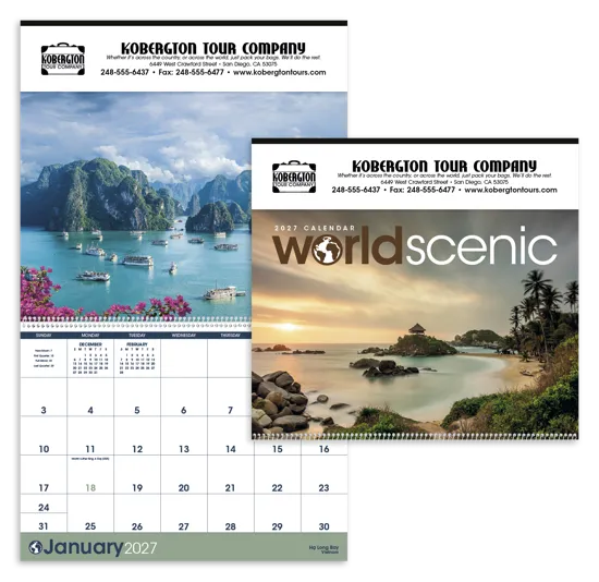 World Scenic Executive Calendar Travel Photos - 23 x 13.84 in