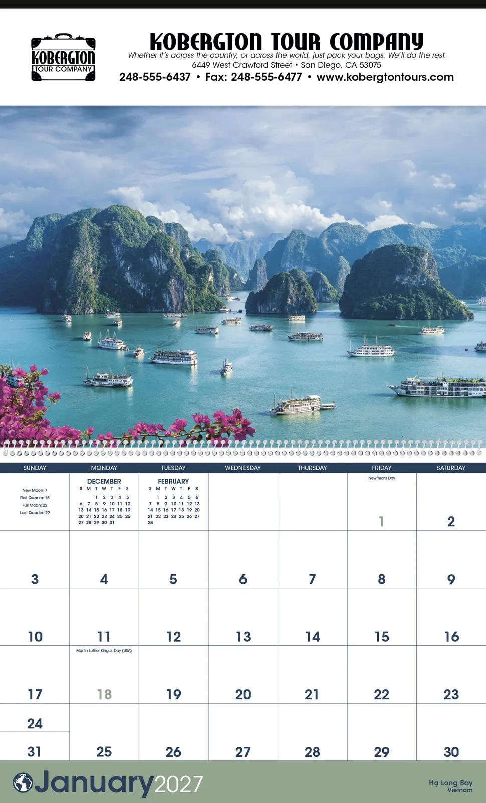 World Scenic Executive Calendar Travel Photos - 23 x 13.84 in - product view 7