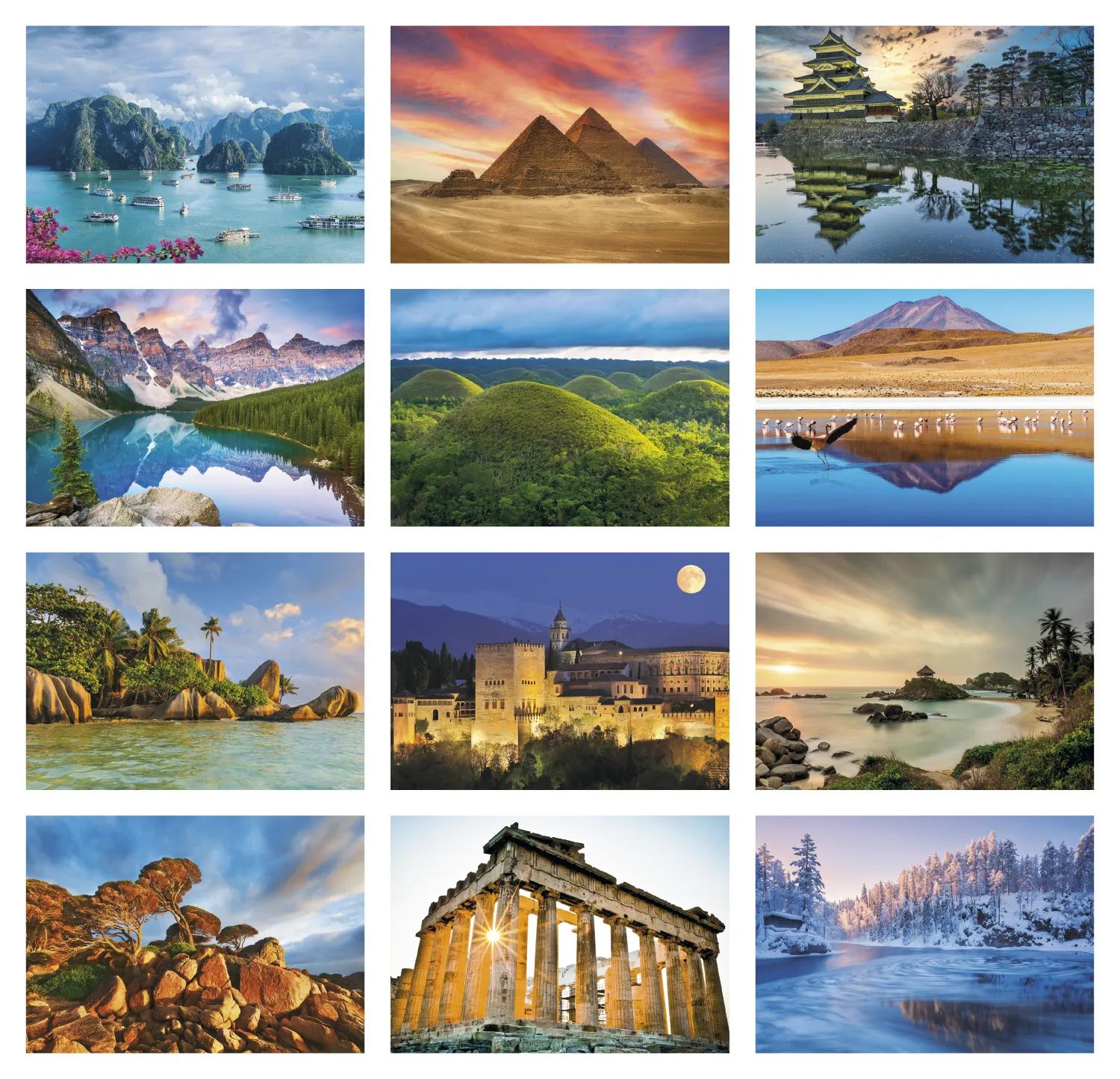World Scenic Executive Calendar Travel Photos - 23 x 13.84 in - product view 23