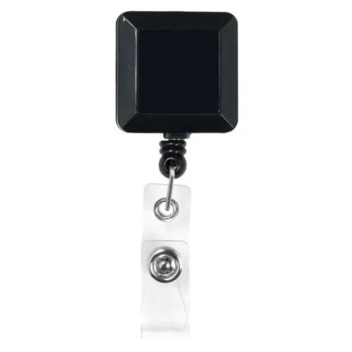 30" Cord Square Retractable Badge Reel and Badge Holder with Metal Slip Clip Attachment - product view 7