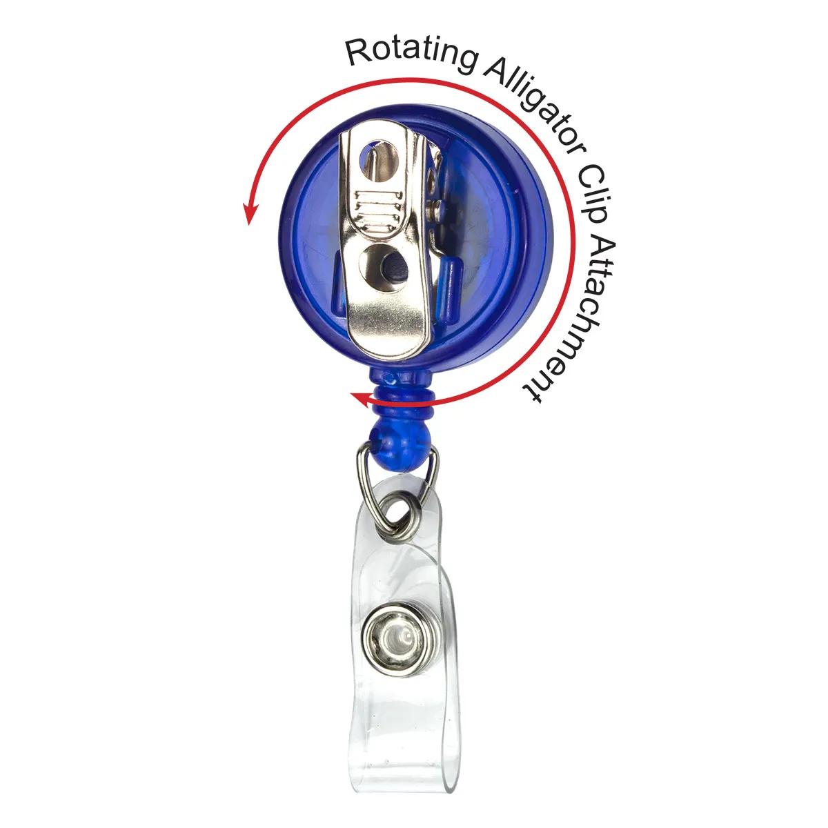 30" Cord Round Retractable Badge Reel and Badge Holder with Rotating Alligator Clip Attachment - product view 11