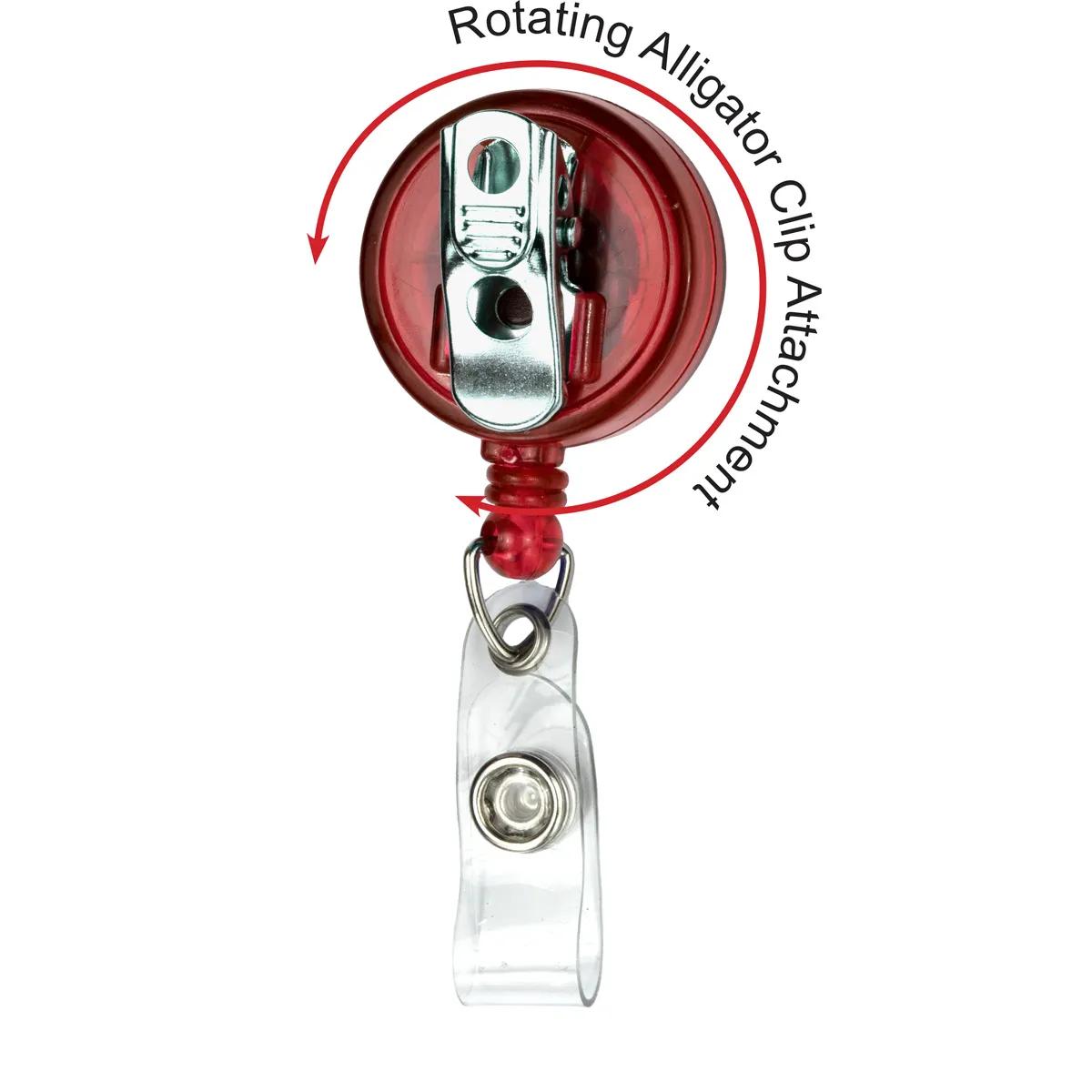 30" Cord Round Retractable Badge Reel and Badge Holder with Rotating Alligator Clip Attachment - product view 15