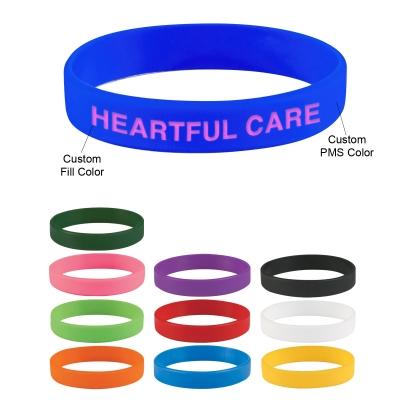 Custom Silicone Bracelet Debossed Embossed Logo - 8 in