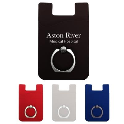 Silicone Phone Wallet Ring Grip Card Holder - 2.25 x 3.25 in